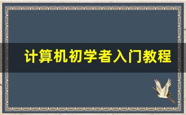 计算机初学者入门教程_零基础学电脑怎样自学 从零开始